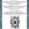Sonata, Correnti et Arie, Op. 4 for various instruments (Venice, 1645)