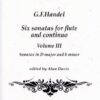 Six sonatas for flute and continuo. Vol. III, Sonatas in D major & B minor