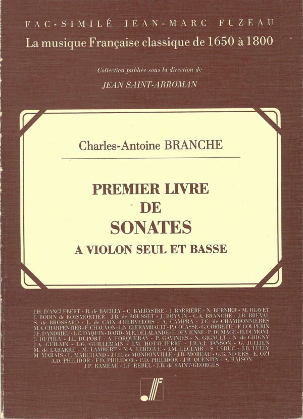 Premier Livre de Sonates for solo violin & bc (Paris, 1748)