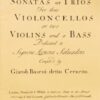 Six Trios Op. 1 (1741) for 3 cellos or 2 violins & cello - Facsimile Edition