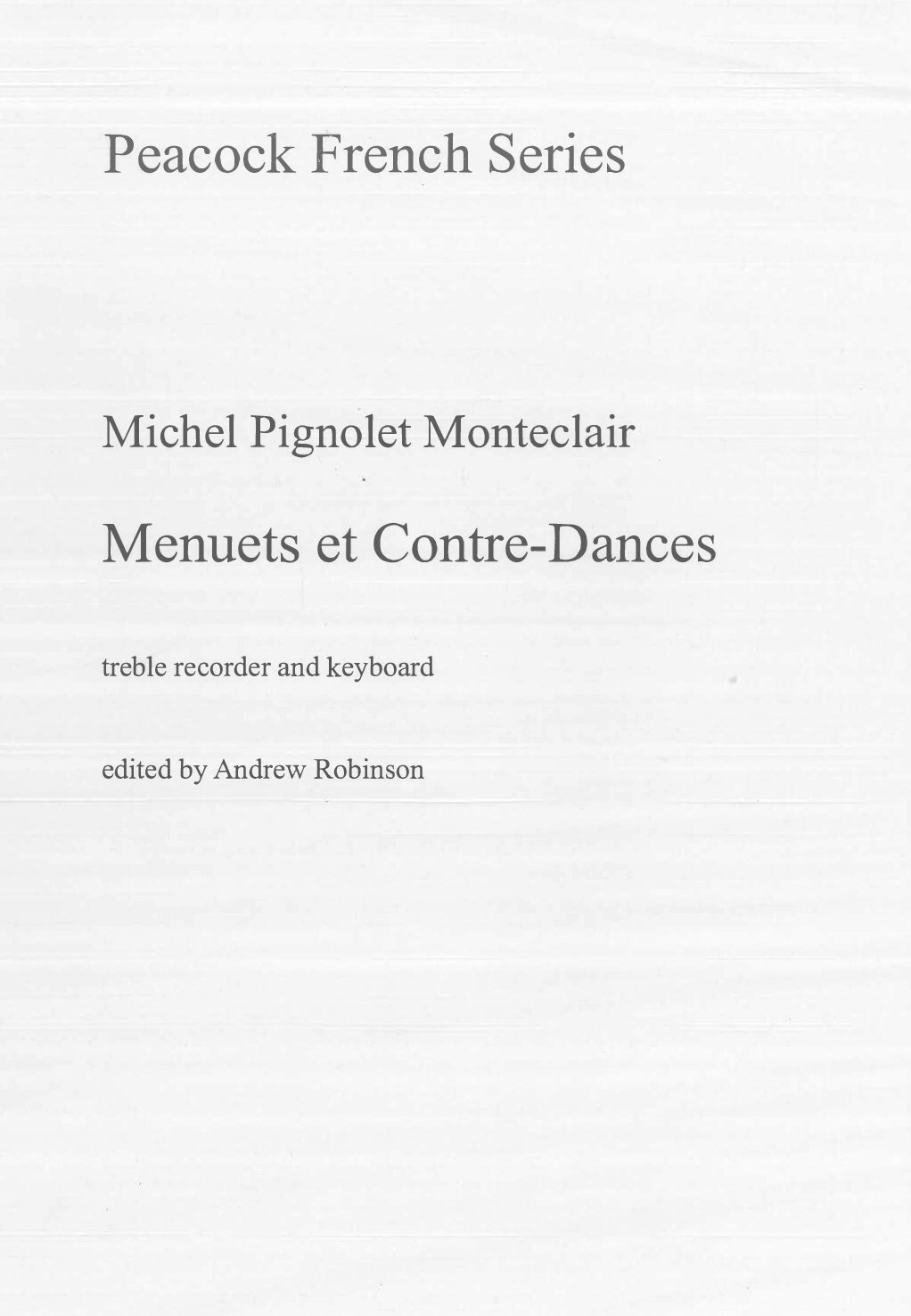 Menuets et Contre-Dances